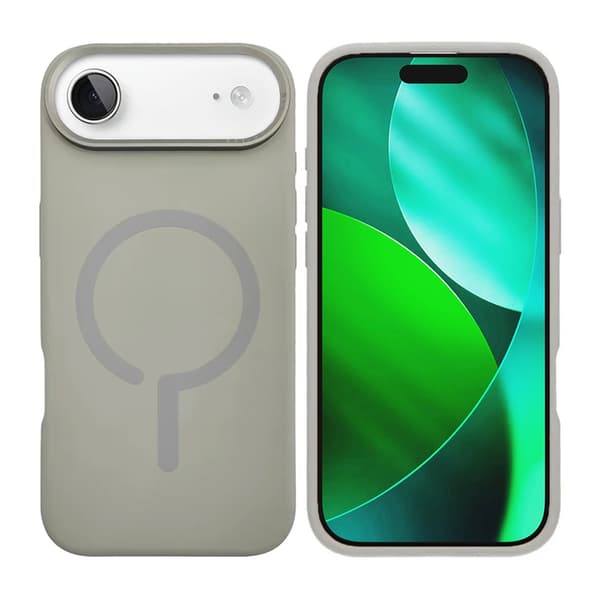 Silicone Mobile Case with Camera Metal Frame for iPhone Air - Gray