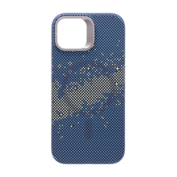 Mobile case with Magsafe and stand for iPhone 15 - Blue and Gold