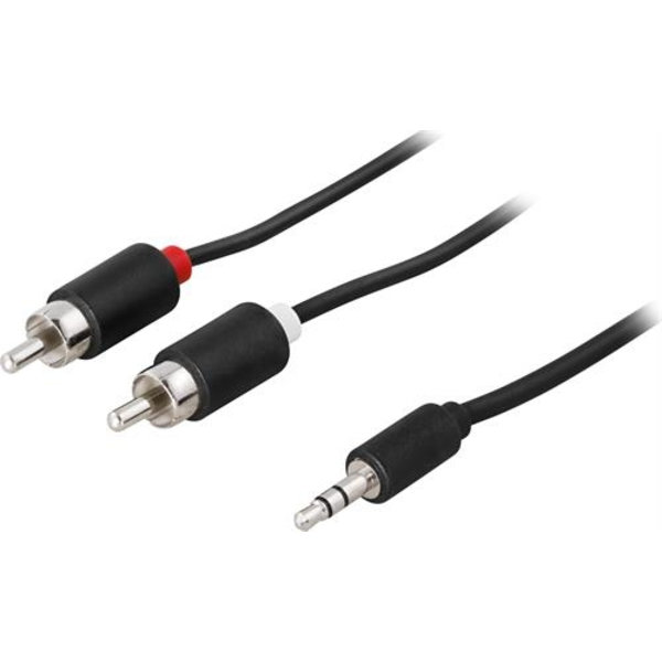 Audio cable, 3.5mm jack - 2xRCA jack 5m, black