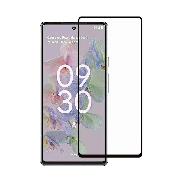 Skärmskydd Google Pixel 6A - 3D Härdat Glas - Svart (miljö)