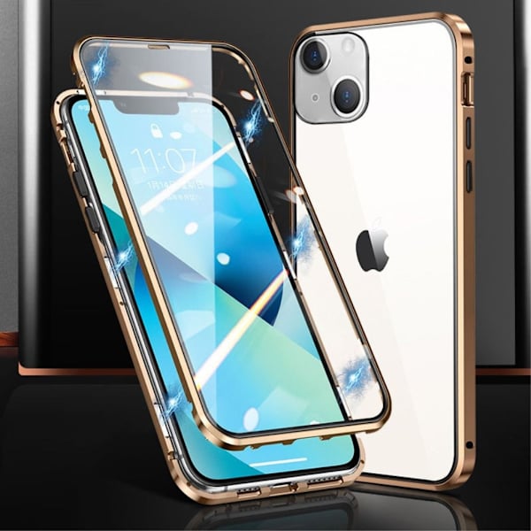IPhone 15 case with a screen protector - Gold