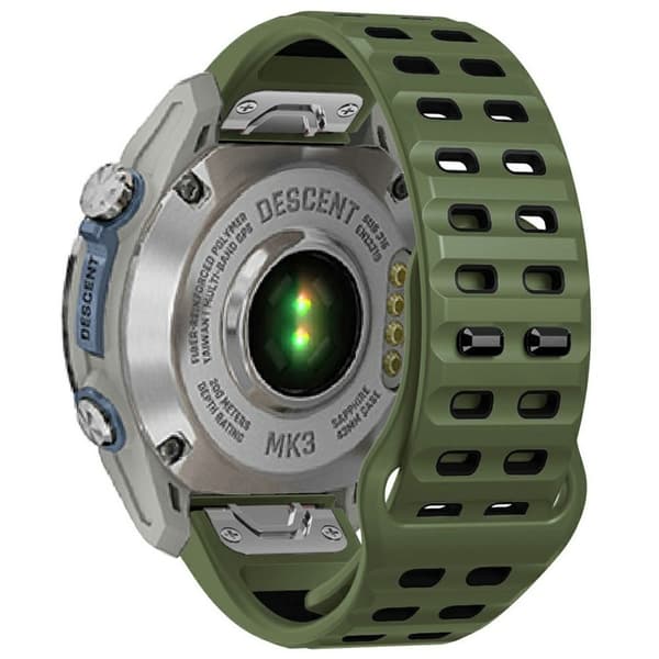 Garmin Fenix 8/E 47mm etc. Silicone Two-colored Watch Band - Green/Black