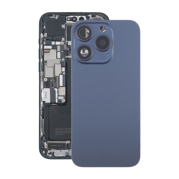 iPhone 15 Pro Back Glass with Magnet and Camera Lens - Blue Titanium