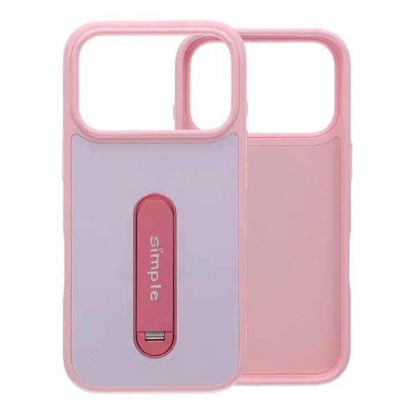 Skal med utfällbart roterande stativ för iPhone 17 Pro Max - Rosa