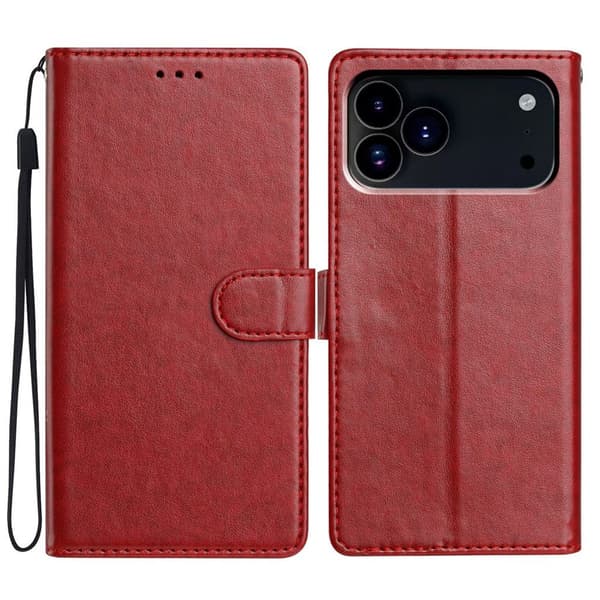 iPhone 18 Pro Max/17 Pro Max Wallet Cover with Stand - Red