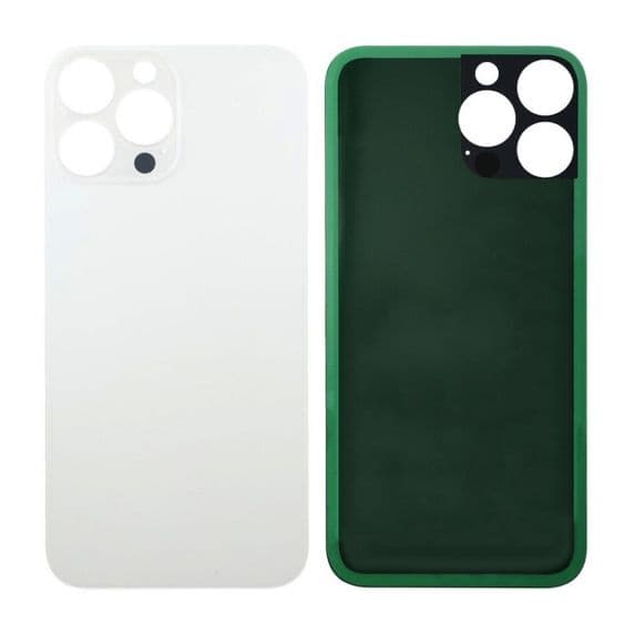 iPhone 13 Pro Max Baksida Glas med tejp - Vit Svart