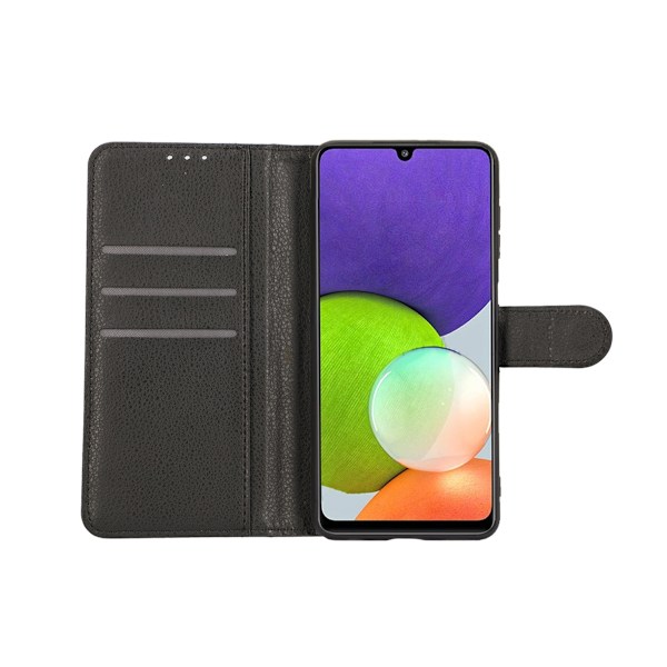 Samsung Galaxy A22 4G Plånboksfodral med Stativ - Svart