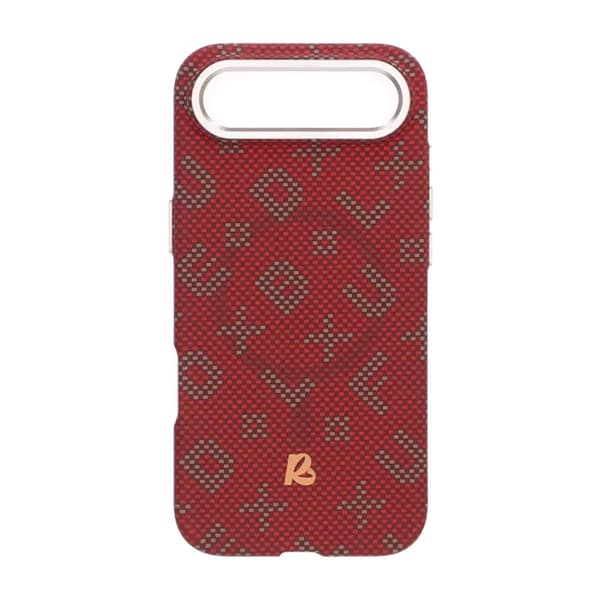Aramid fiber mobile phone case for iPhone Air - Red with text