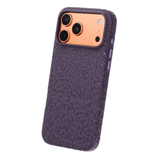 Crystal Grain Full Wrap Magnetic PU Leather Case For iPhone 17 Pro Max/18 Pro Max Purple