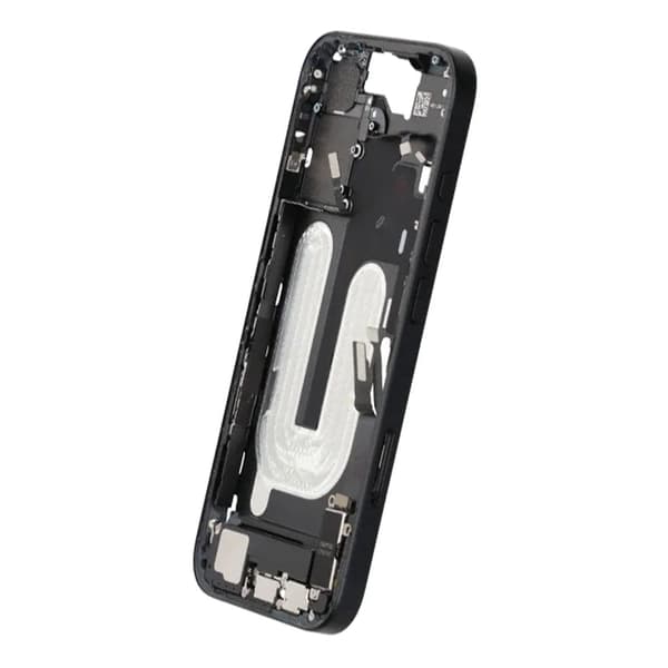 Middle frame with small parts for iPhone 16 - Black OEM