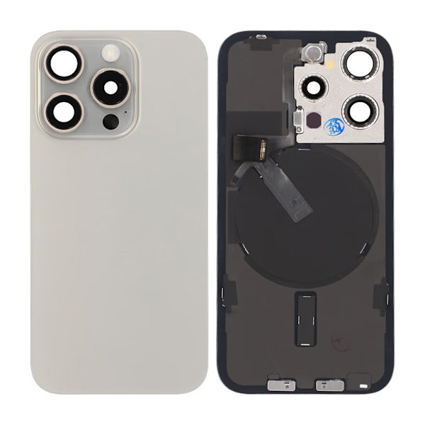 iPhone 15 Pro Back Glass Complete OEM - Natural Titanium