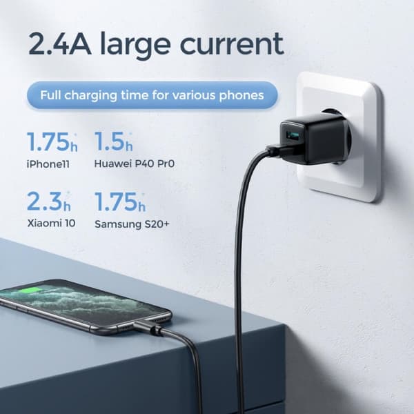 SiGN Mini Snabbladdare Dual USB, 2.4A - Vit Svart