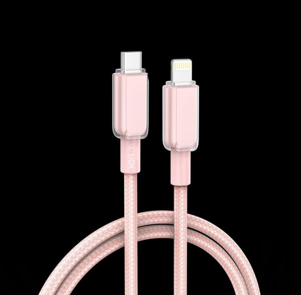 SiGN USB-C to Lightning Cable 30W, 1m - Pink