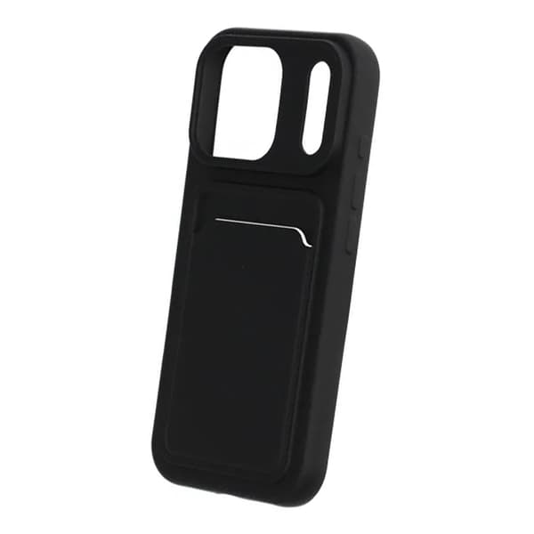 Mobilskal Silikon med Korthållare för iPhone 17 Pro - Svart