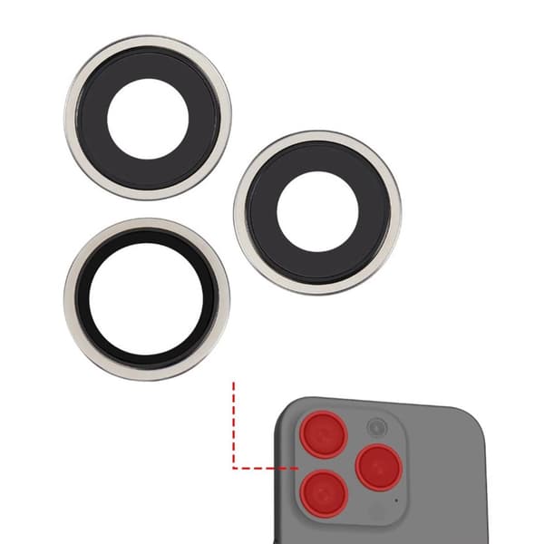 Camera Lens with Metal Frame iPhone 15 Pro Max - White