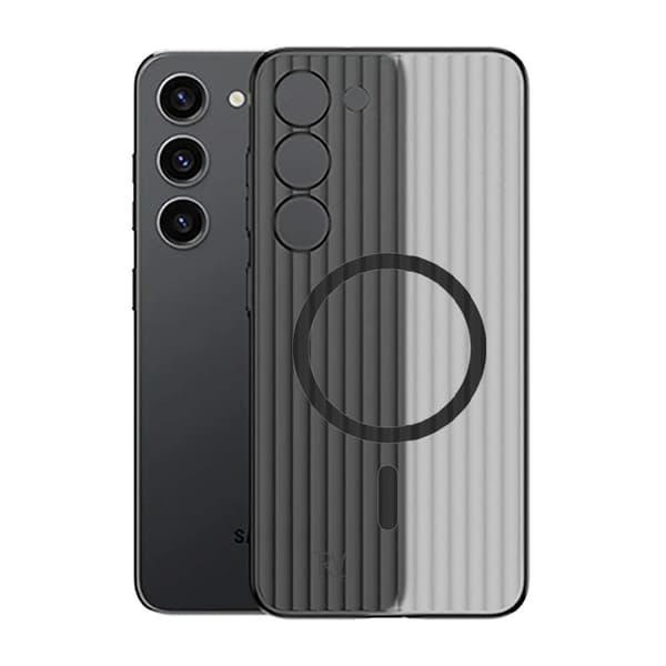 Samsung Galaxy S23 Mobile Case Corrugated with Magnet Rvelon - Grey