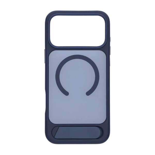Black Feather Inclined Bracket Magnetic Case - iPhone 17 Pro Max Blue