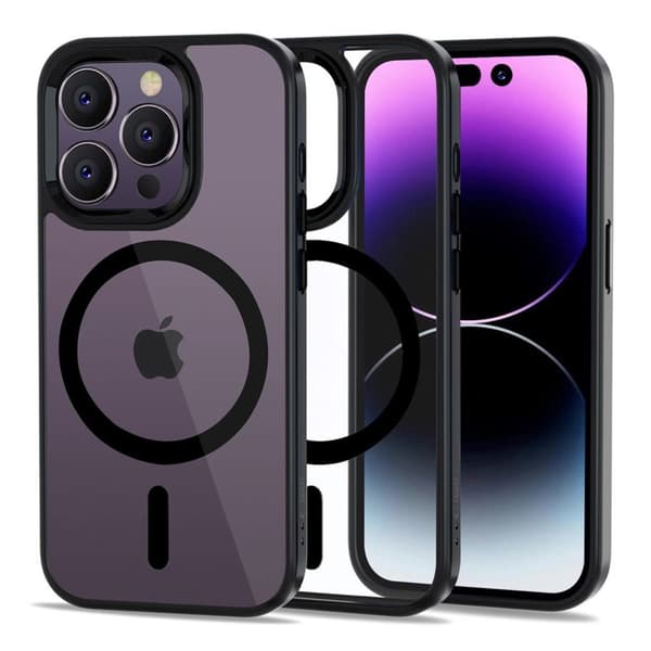 Tech-Protect MagMat MagSafe Case for iPhone 14 Pro - Transparent Black