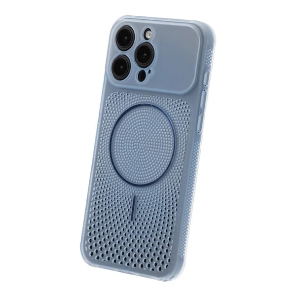 Magnetic Mesh Cooling Phone Case For iPhone 16 Pro Max Blue