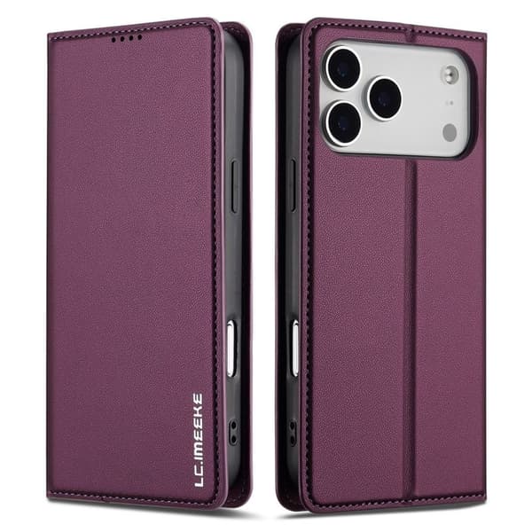 LC.IMEEKE iPhone 17 Pro Max Wallet Cover - Purple