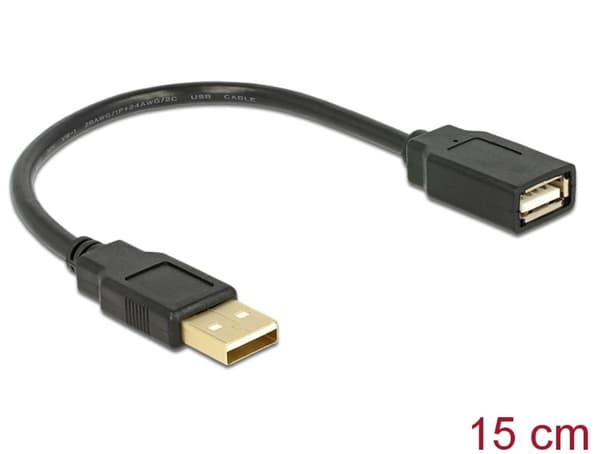 Delock Extension Cable USB 2.0 AA 15cm male/female