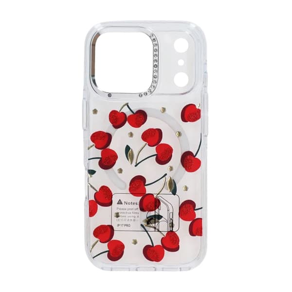 Case Magsafe for iPhone 17 Pro Max - Transparent with cherry