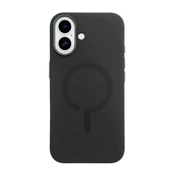 Mobile Case Silicone with Camera Metal Frame for iPhone 17 - Black