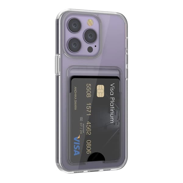 iPhone 15 Pro Max Mobilskal med Korthållare TPU Rvelon  - Transparent