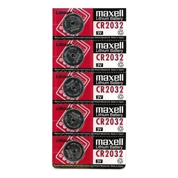 Maxell Lithium Button cell battery, CR2032, 3V - 5-pack