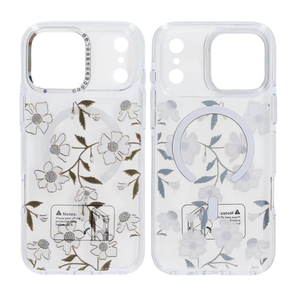 Case Magsafe for iPhone 17 Pro Max - Transparent flowers and twigs