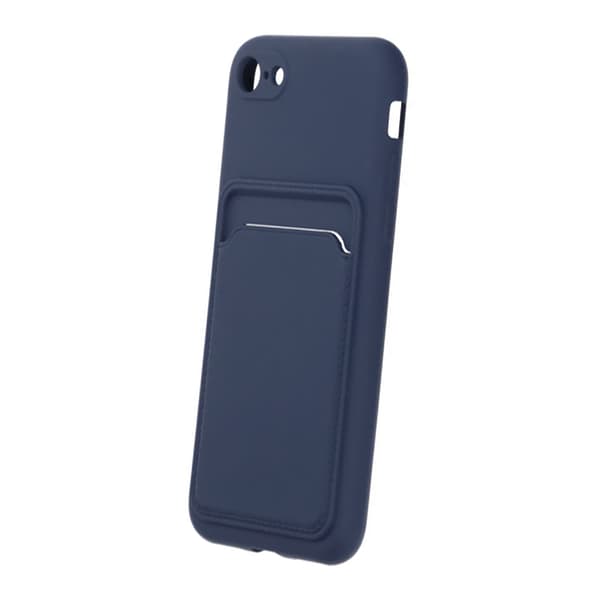 iPhone 7/8/SE (2020/2022) Silikonskal med Korthållare - Blå