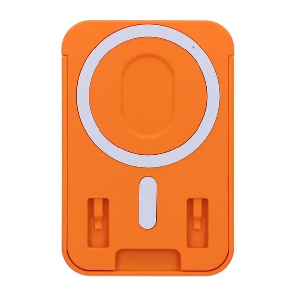 Magnetic Card Holder with Vertical Strip Kickstand Orange