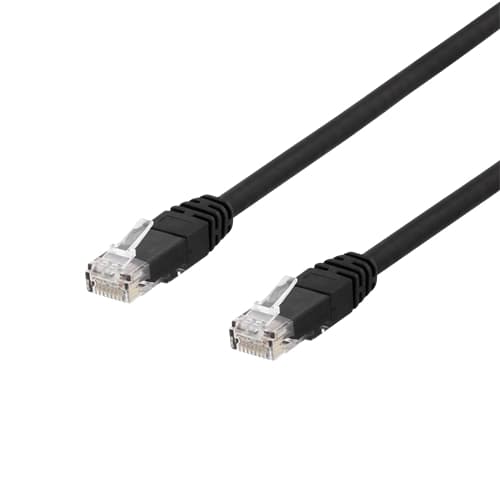 Deltaco U/UTP Cat6 Network Cable, UV Resistant, 2m - Black