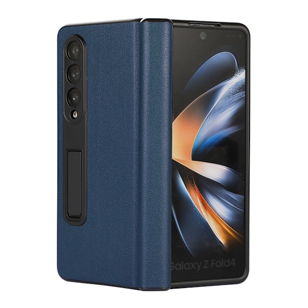 Samsung Galaxy Z Fold4 Mobilskal Fodral Läder - Blå