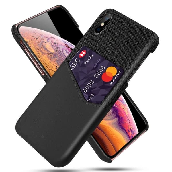 IPhone X/XS case with a card slot - Black