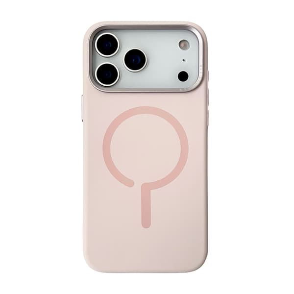 Silicone Mobile Case with Camera Metal Frame for iPhone 17 Pro Max - Pink