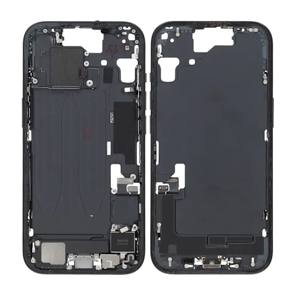 Middle frame with small parts for iPhone 15 - White OEM