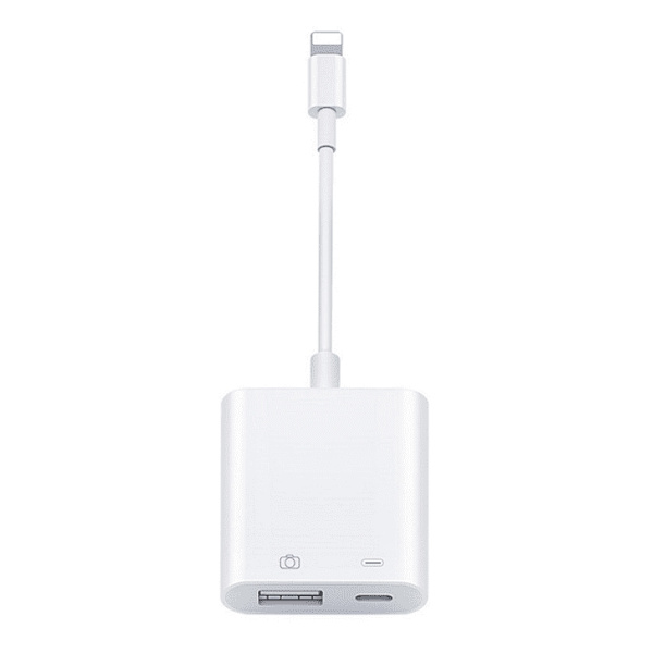 SiGN Lightning & USB Kamera Adapter 5V, 1A - Vit