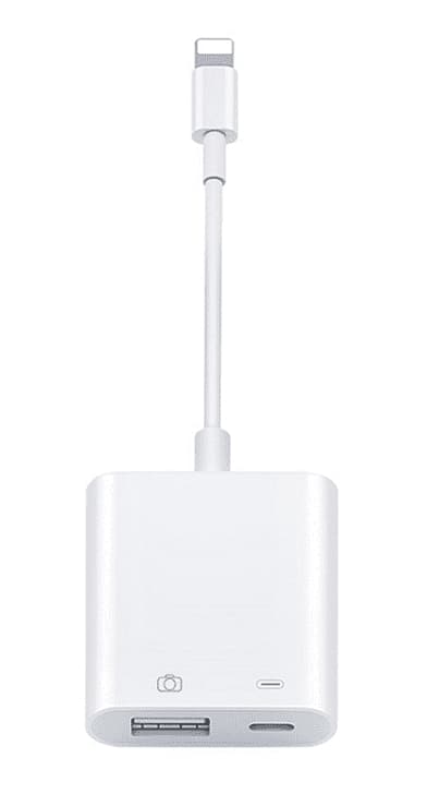 SiGN Lightning & USB Kamera Adapter 5V, 1A - Vit Svart