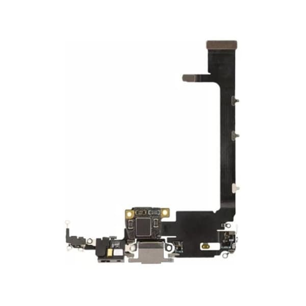 Original iPhone 11 Pro Max Laddkontakt  - Silver Svart