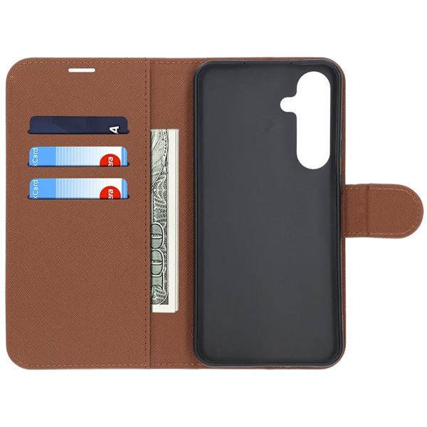 Samsung Galaxy S24 FE Wallet Case with Stand - Brown