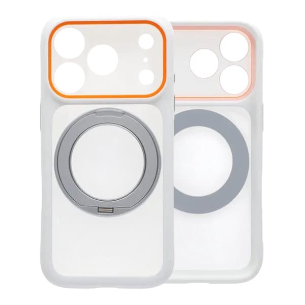Skal med Roterbart MagSafe-Stativ för iPhone 17 Pro Max - Vit