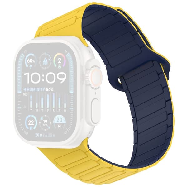 Apple Watch 42/41/40/38mm Silicone Watch Strap Magnetic Loop - Yellow/Blue
