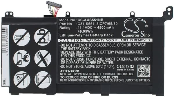 Battery for Asus VivoBook S551L etc