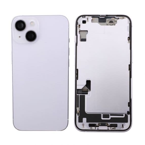 Original iPhone 14 Baksida med Komplett Ram - Lila Svart