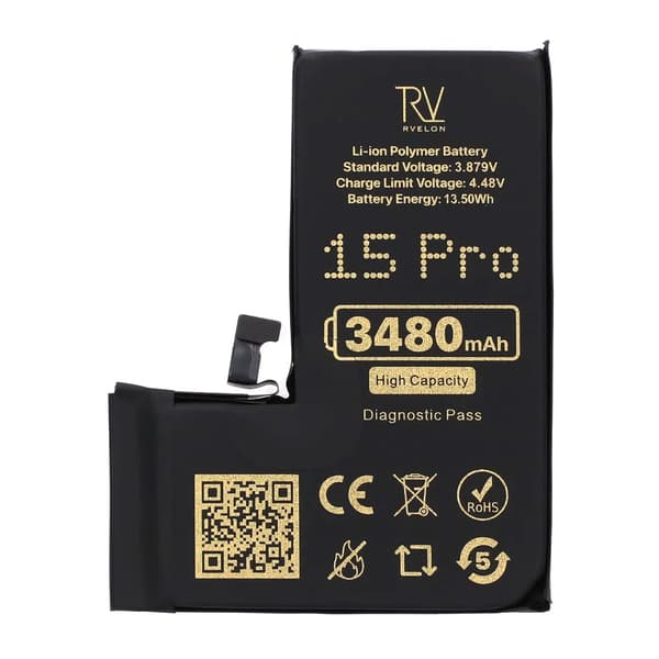 RV Battery iPhone 15 Pro 3480mAh Diagnostic Pass High