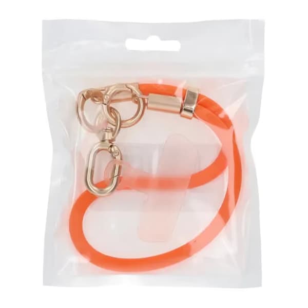 Silicone Short Phone Wrist Lanyard for Phone Case Orange