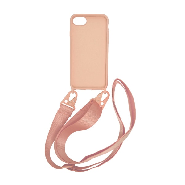 Silikonskal med Rem/Halsband iPhone 7/8/SE (2020/2022) - Rosa