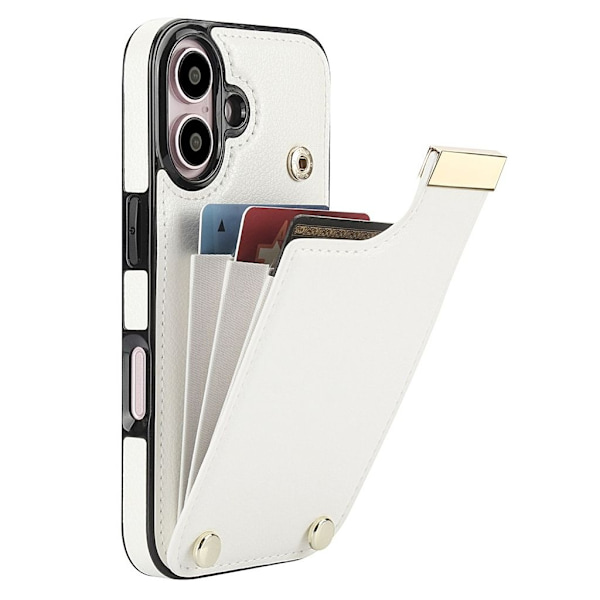iPhone 16 Wallet case in PU Leather - White