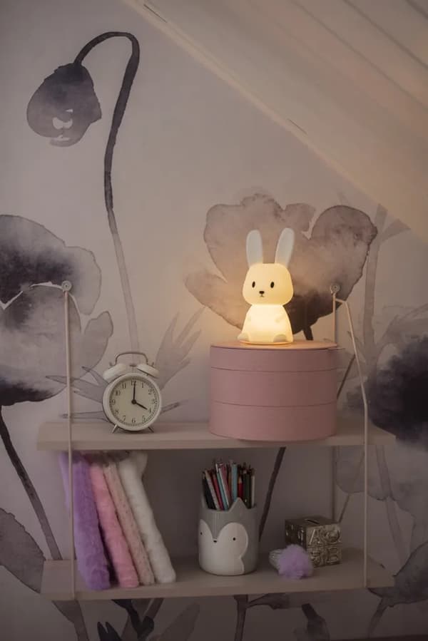 Nattlampa LED Functional Kanin - Timer, Multifärg Svart